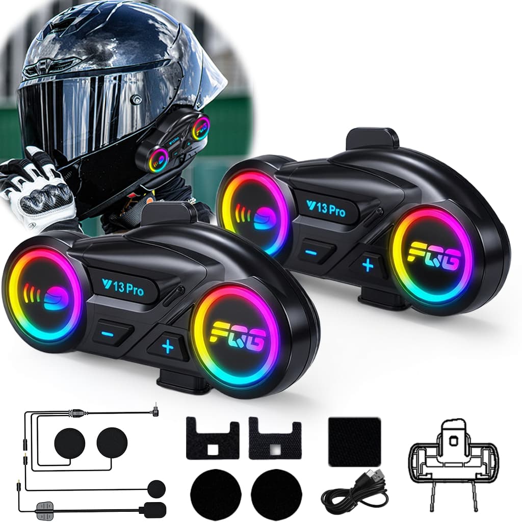 Y13 ProIntercomunicador Capacete BT 6.0 Bateria 1000mAh Longa Duração IP56 Rádio FM Partilha Música