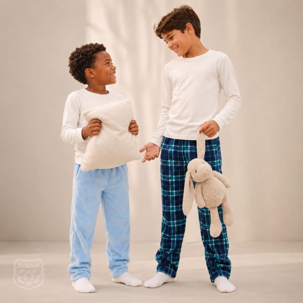Calça de Pijama Fleece Infantil Super Confortável Escolar Inverno Sortido Menino