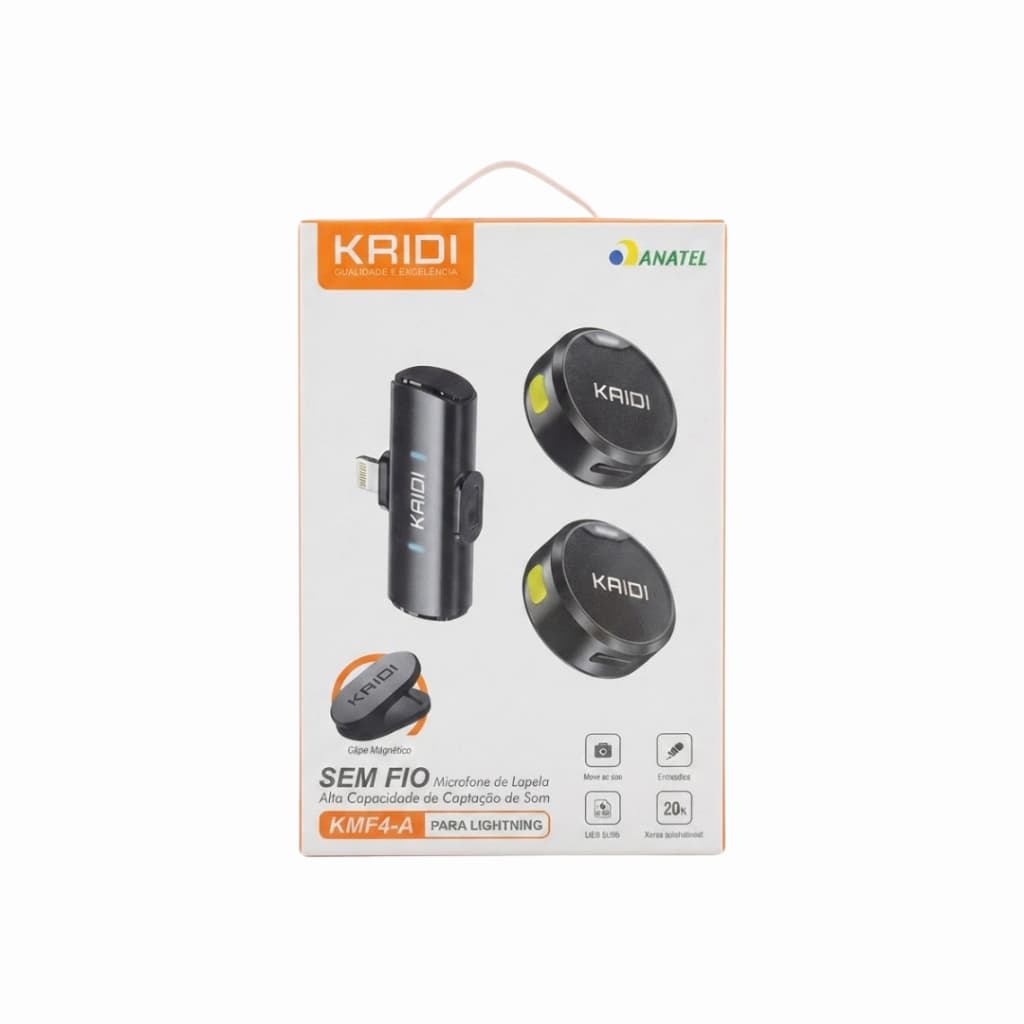 Microfone de Lapela Kaid Kaidi IOS Microfone de Lapela Profissional Perfeito para Video Reels e Entrevistas Original com