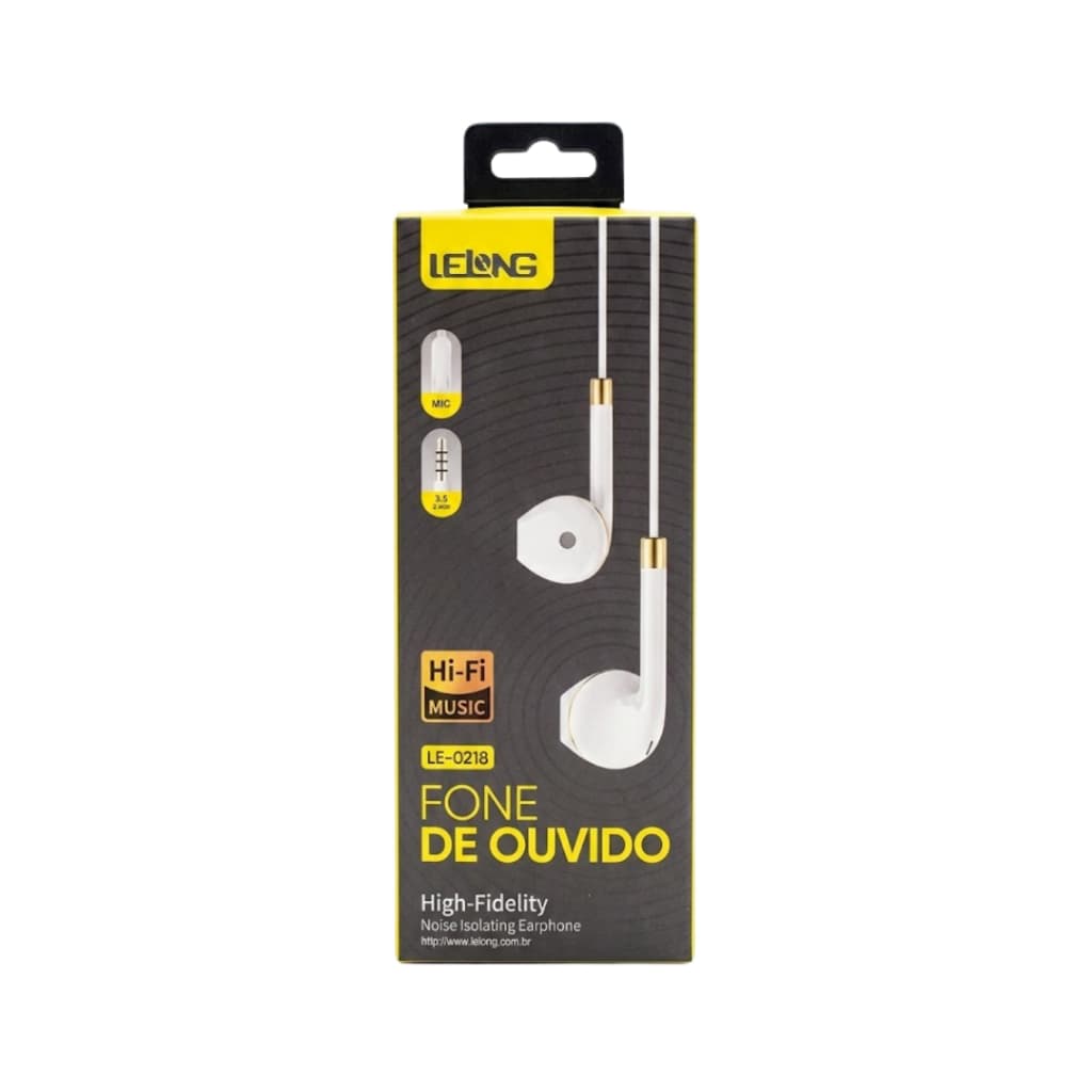 Fone de Ouvido Lelong LE-0218 Boa Qualidade de Som Ideal para Musica Chamadas e Videos Original