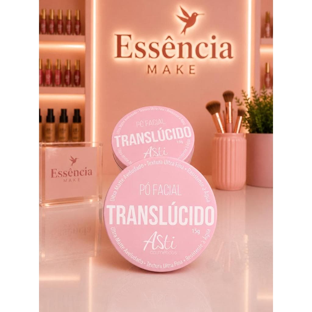 Pó Facial Translúcido Asti 15g – Ultra Matte, Textura Ultrafina e Controle da Oleosidade