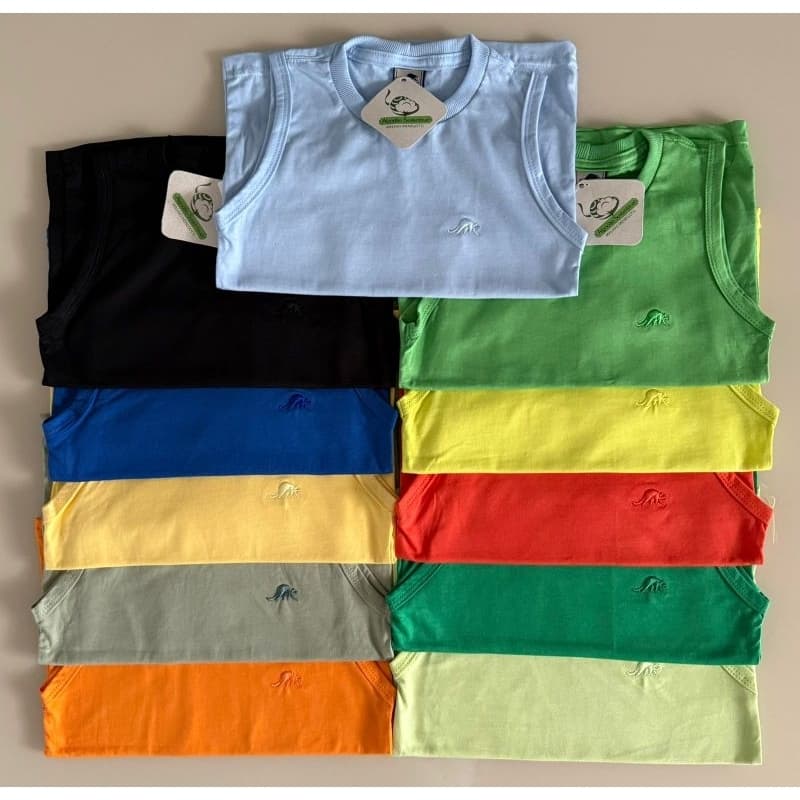 REGATA INFANTIL MENINO 100% ALGODÃO PREMIUM - CAMISA MACHAO - BLUSA CAVADA CAMISETA REGATINHA