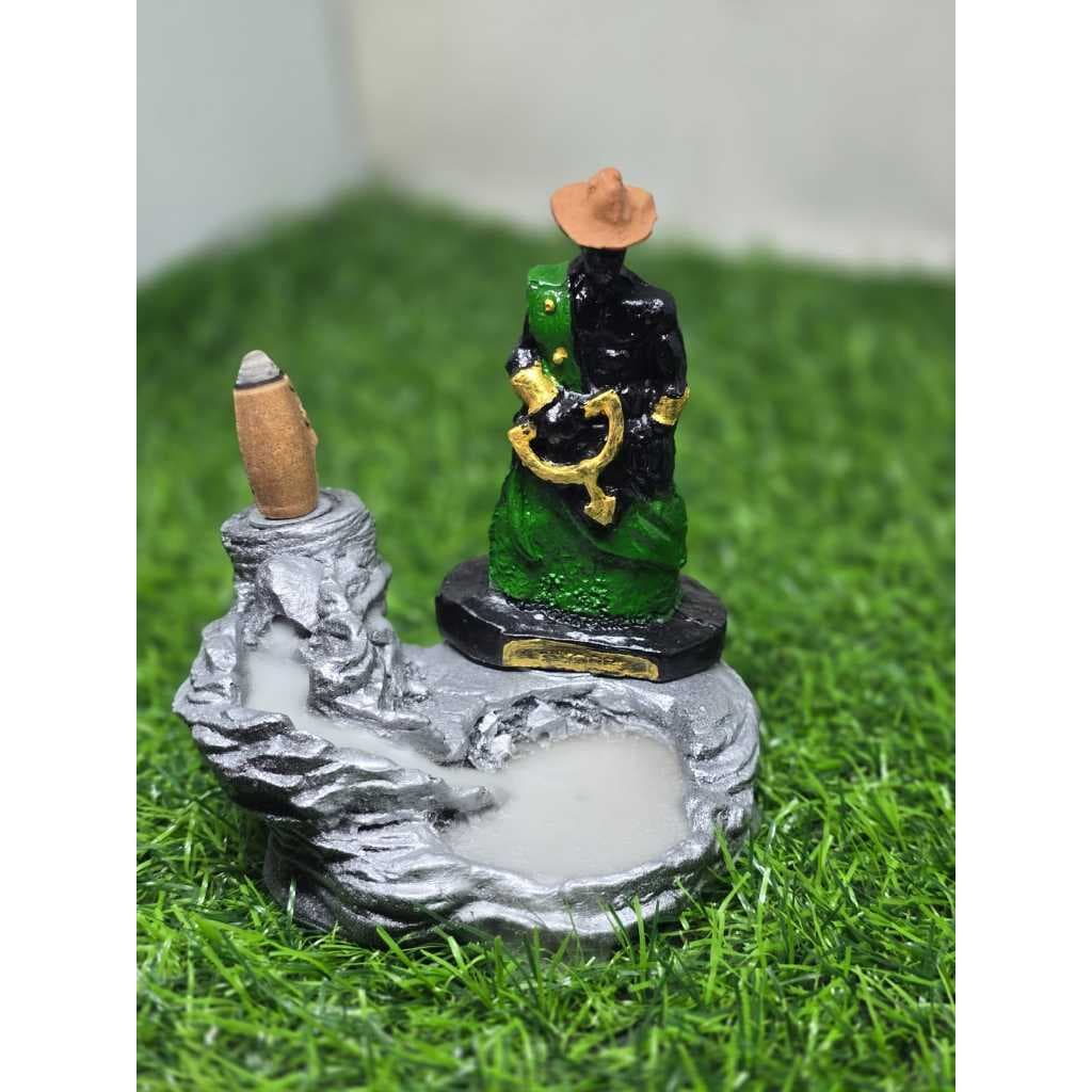 Incensário Cascata Oxossi 10 cm em Resina