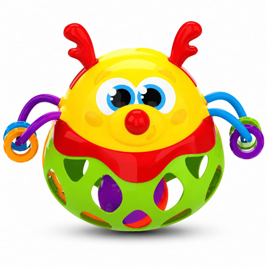 Chocalho Infantil JP Brink Sensorial Colorido Educativo para Bebê Coordenação Motora +6M