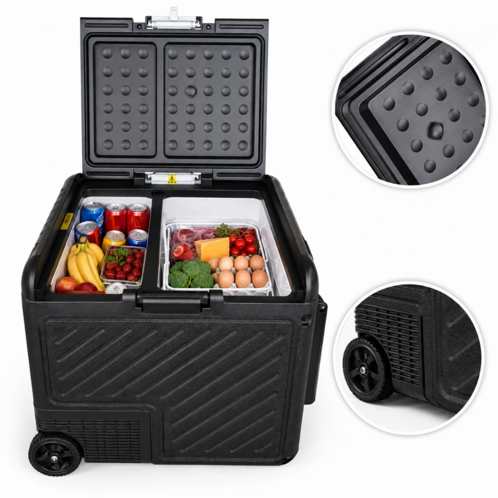 Geladeira Portátil Stonni 55L Dual Zone Compressor 12V 24V 110V 220V Camping