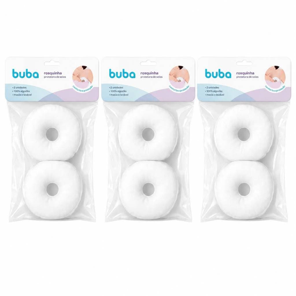 Kit Rosquinha Protetora  De Seios Para Amamentação 100%  Algodão Buba
