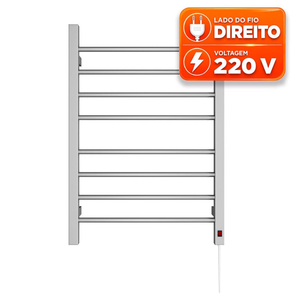 Toalheiro Térmico 2 Toalhas Circolare Due Cinza 220V Direito
