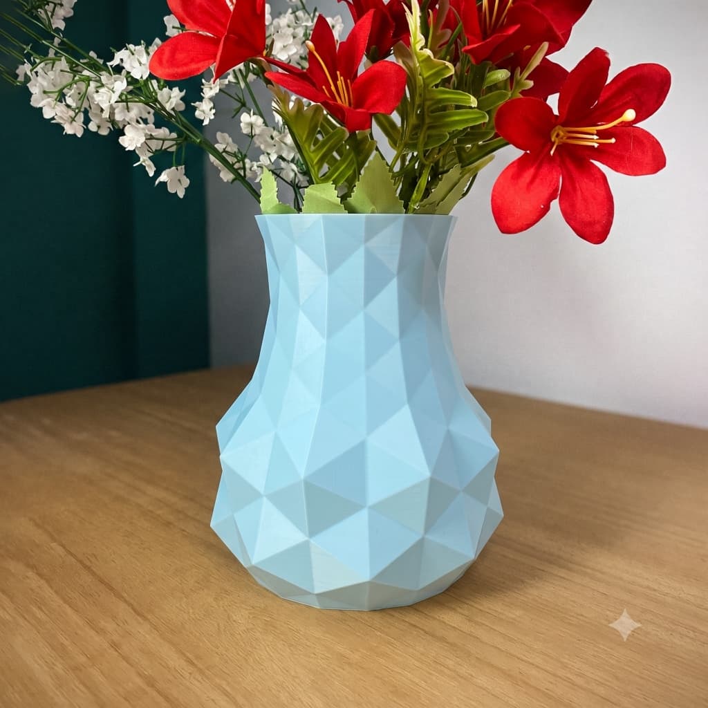 Vaso Decorativo Plexa Geométrico Facetado Moderno Minimalista 18x15cm