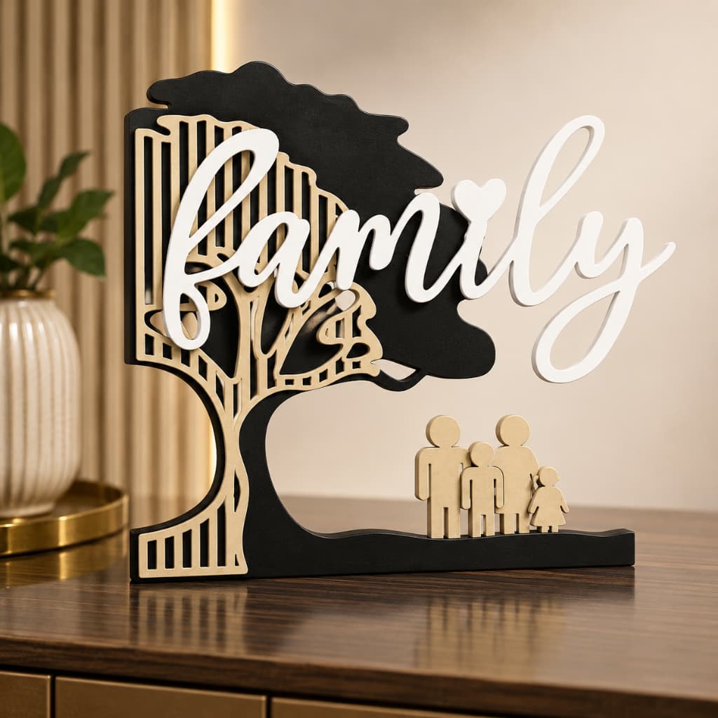 Árvore da Vida Decorativa Família Personalizável Escultura Decorativa Family Enfeite Sala Estante Presente