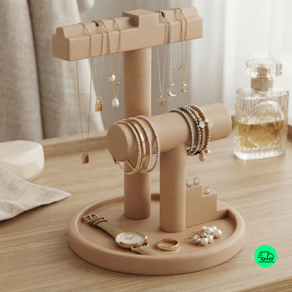 Organizador Porta Joias Suporte para Colar, Pulseira e Anel Luxo