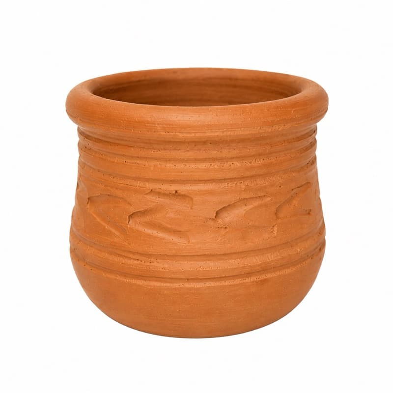 Vaso de Barro Artesanal 15cm Decorativo Cachepô para Plantas Suculentas Porta Utensílios Cerâmica Natural