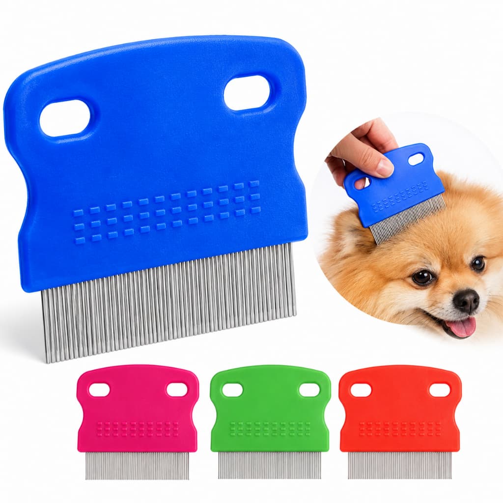 Pente Fino Antipulgas Aço Inox Cachorro Gato Remove Pulgas Carrapatos Pelos Mortos Higiene