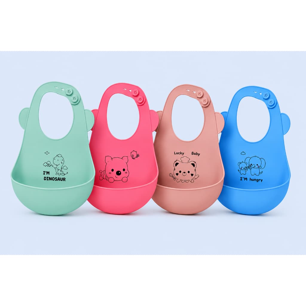 Babador Silicone Com Bolso Pega Cata Migalhas
