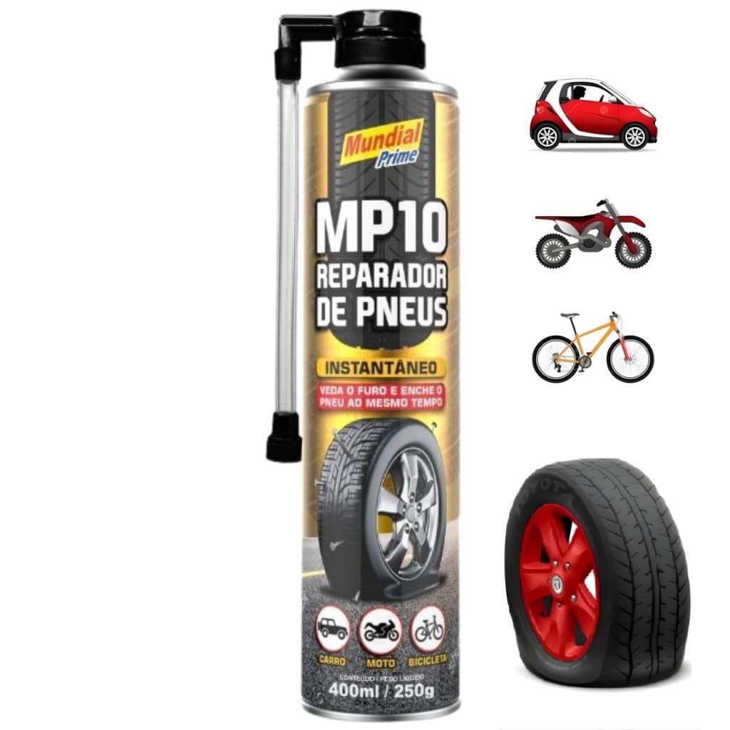 Reparador De Pneu Furado Spray Instantâneo Mp10 400ml
