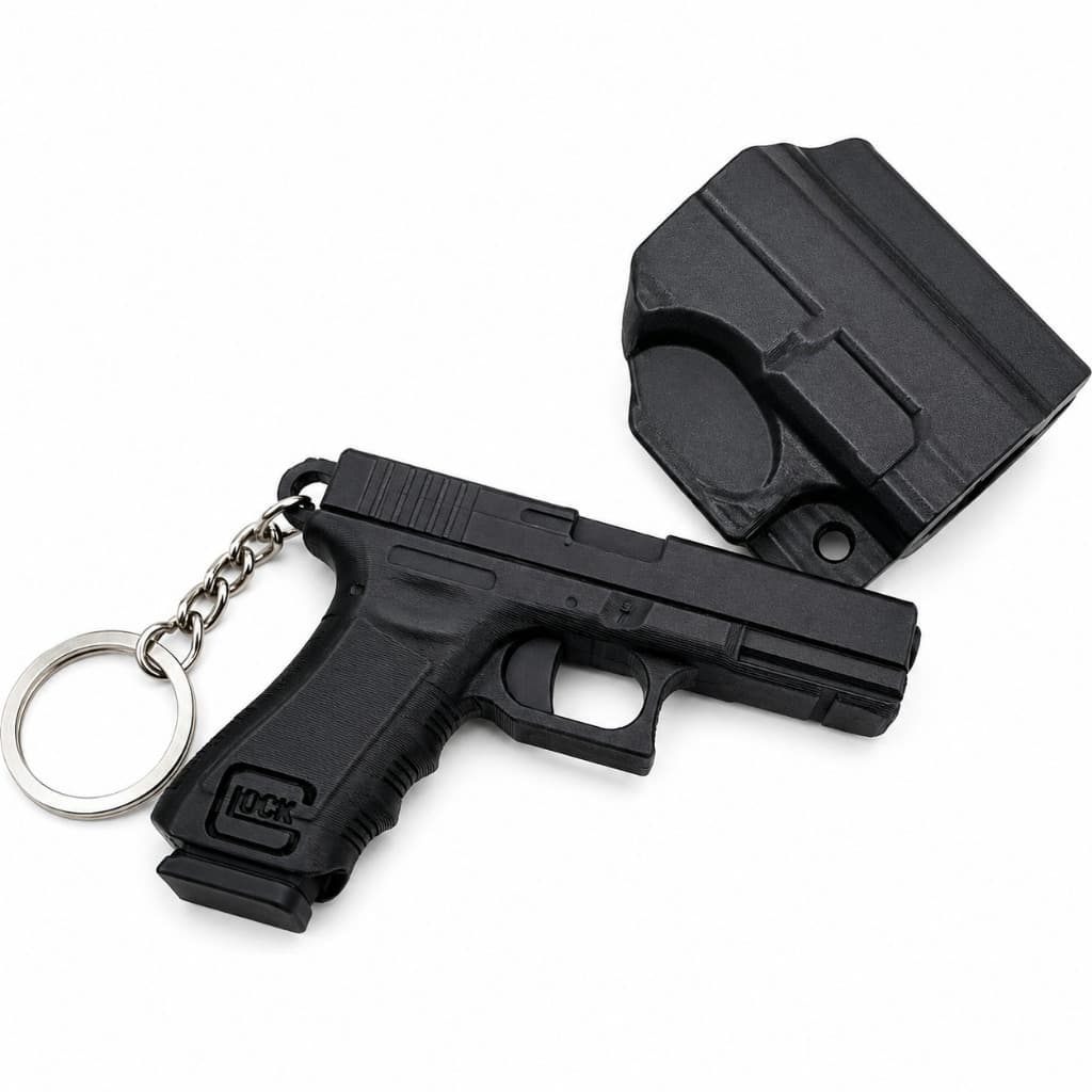 Chaveiro Pistol* com Coldre Removível Tático Decorativo
