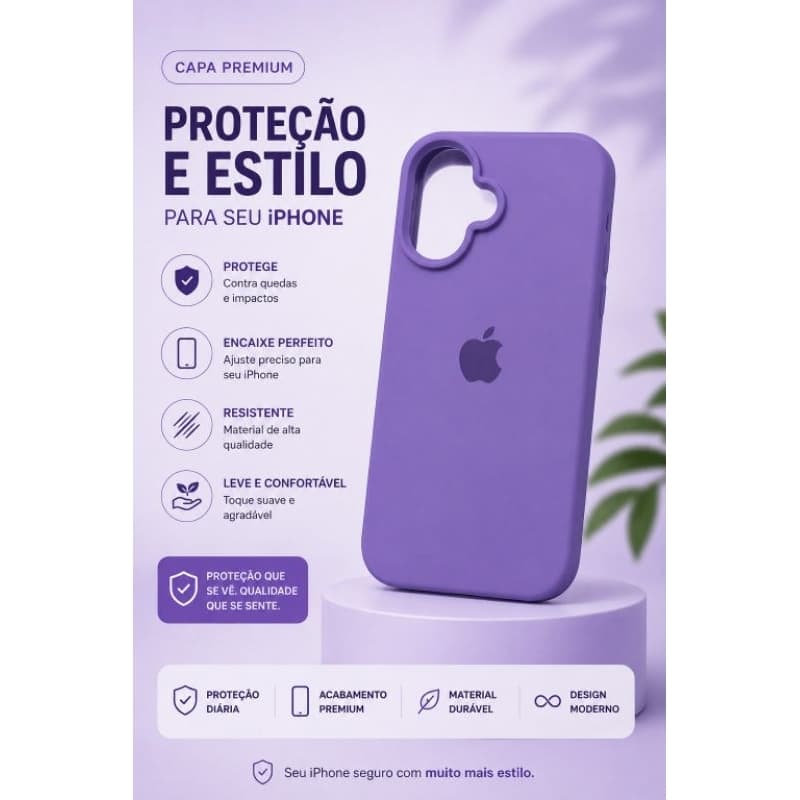 Capa iPhone 16 silicone Premium Antiqueda |