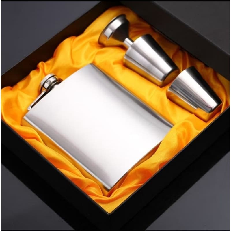 Kit Cantil 224ml Bebida Whisky com 2 Copos 1 Funil