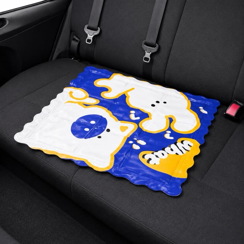 Tapete Gelado Refrescante para Cachorro e Gato 35x35cm Colchonete Térmico Portátil para Carro e Casa