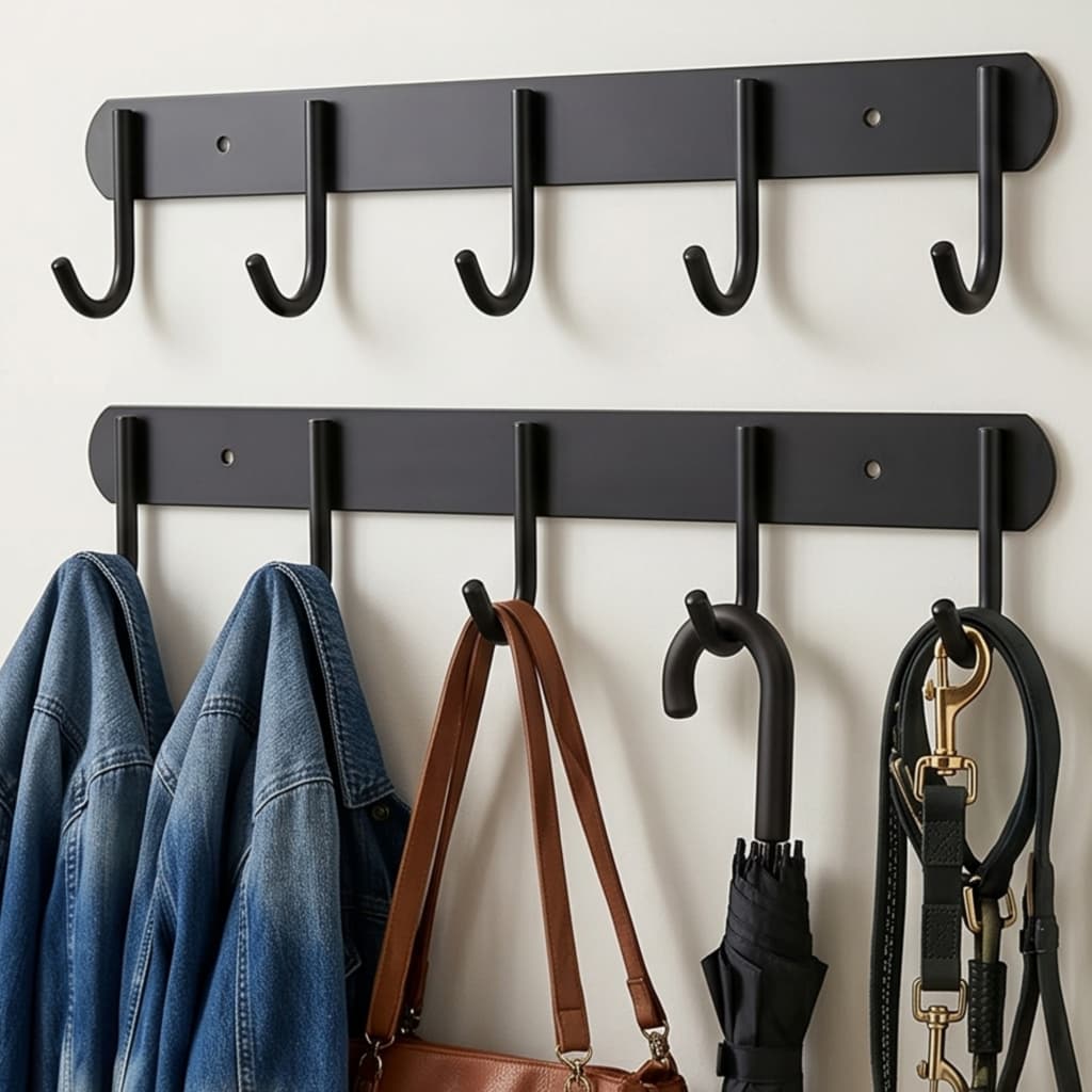 Suporte Cabide Para Porta Com 5 Ganchos Multiuso Organizador Utensilio De Casa