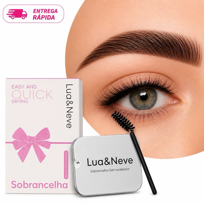 Gel Modelador de Sobrancelhas Lua&Neve – Fixação Forte, Efeito Natural e Secagem Rápida