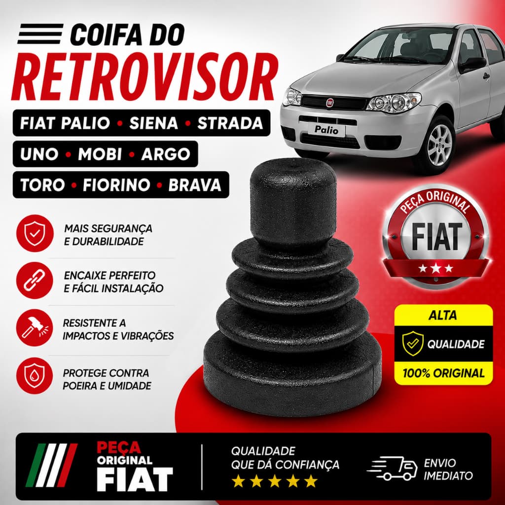 Coifa Interna Comando Retrovisor Fiat Palio Mobi Strada Siena Uno Argo Brava Fiorino - Original