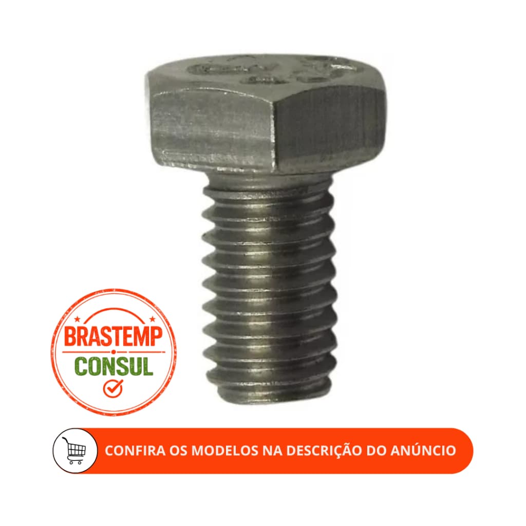 PARAFUSO INOX SUPORTE DO CESTO LAVADORA CONSUL/BRASTEMP ORIGINAL W10335913 - BWF24 - BWF22 (DEMAIS MODELOS NA DESCRIÇÃO)