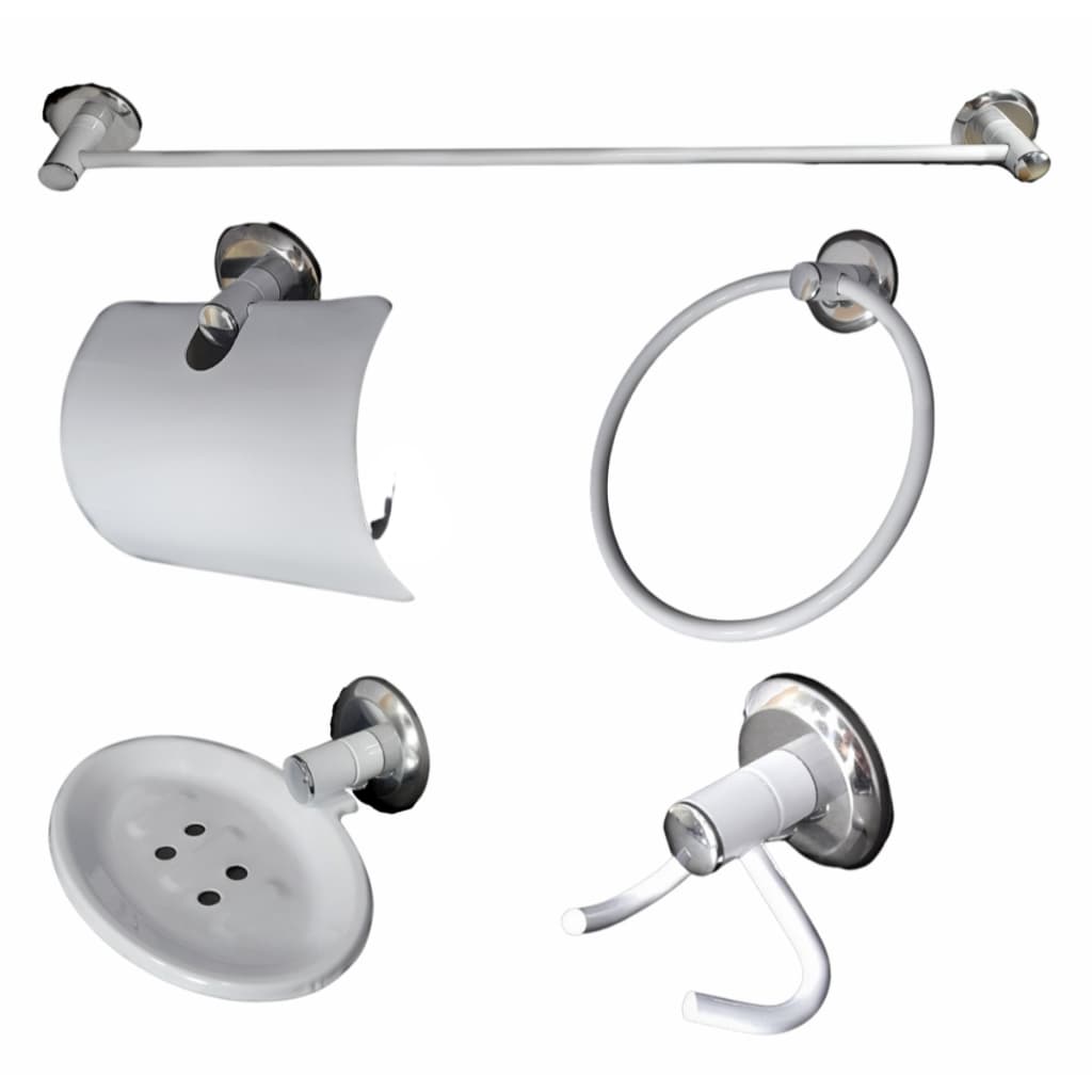 kit acessórios para banheiro stander 5 peças  branco