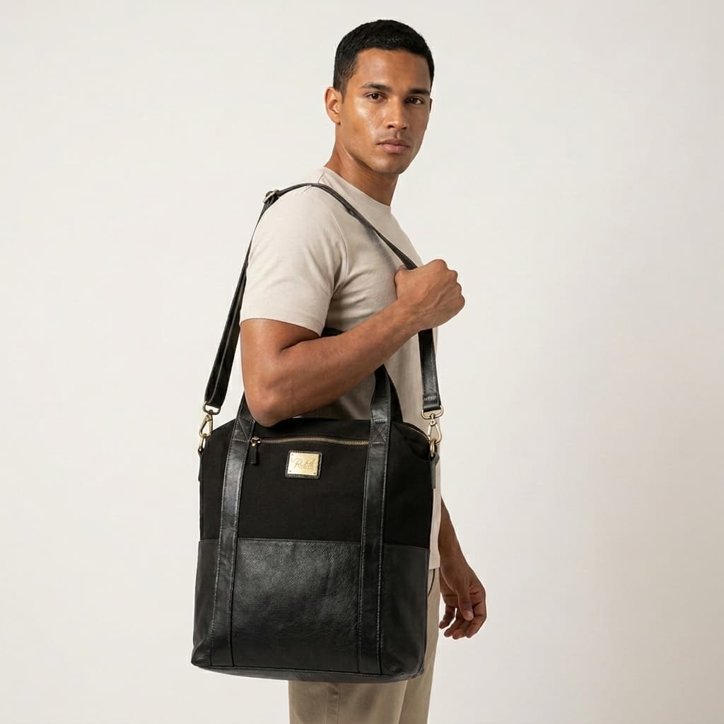 Bolsa Carteiro de Lona e Couro Modelo Jean - Relicário