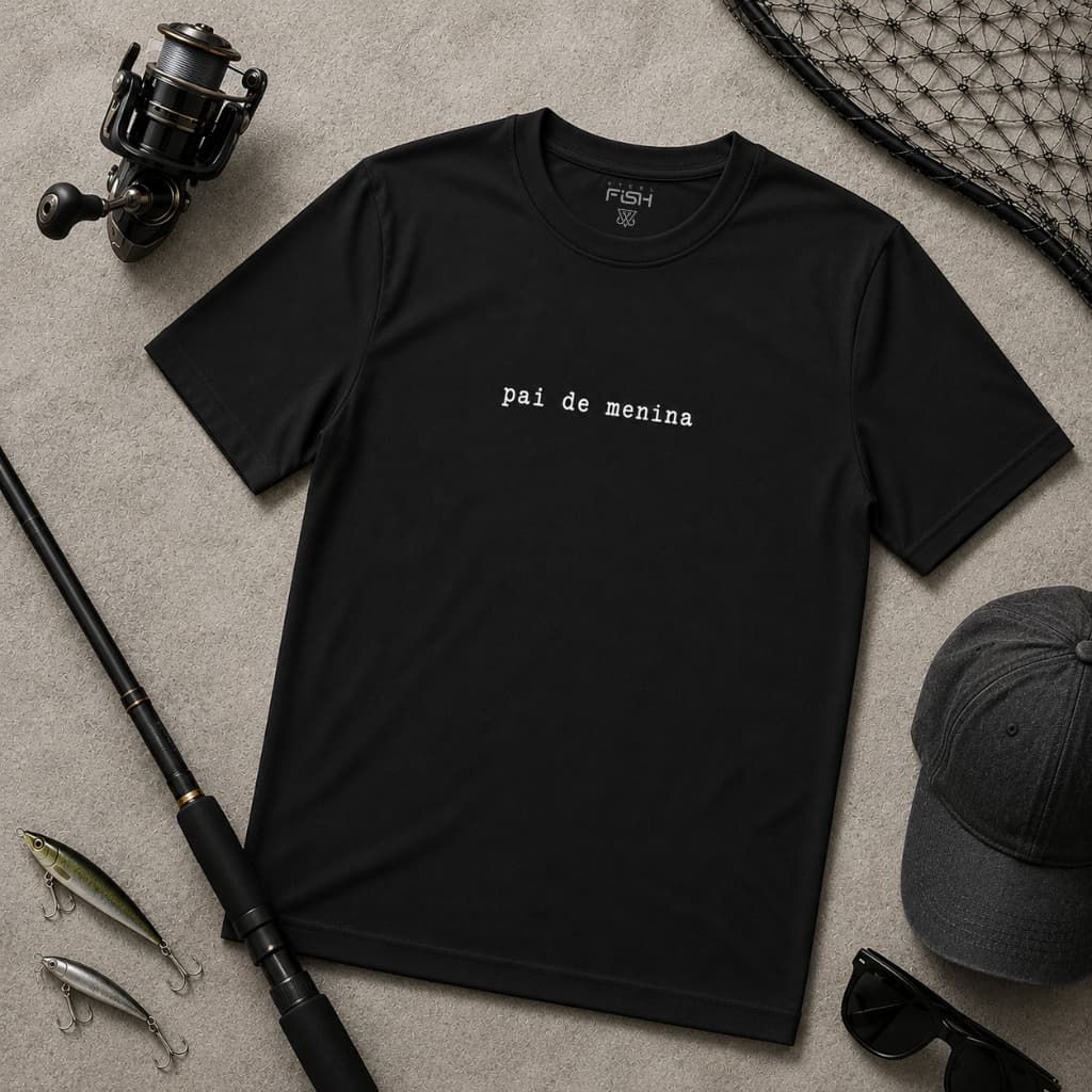 Camiseta Dia dos Pais Pai de menina Body Bebê Cotton Premium Preto