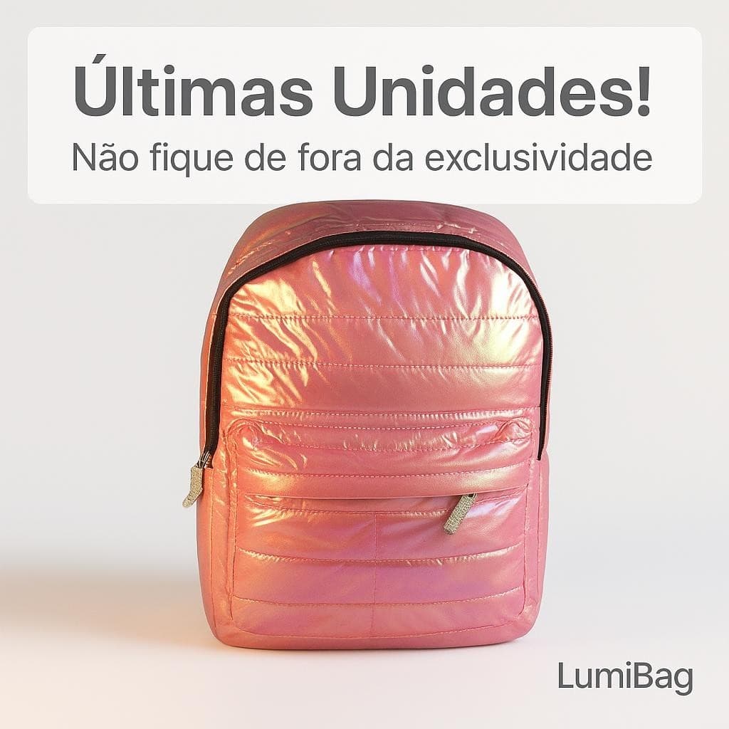 Mochila Holográfica Metalizada Estilo unissex Conforto