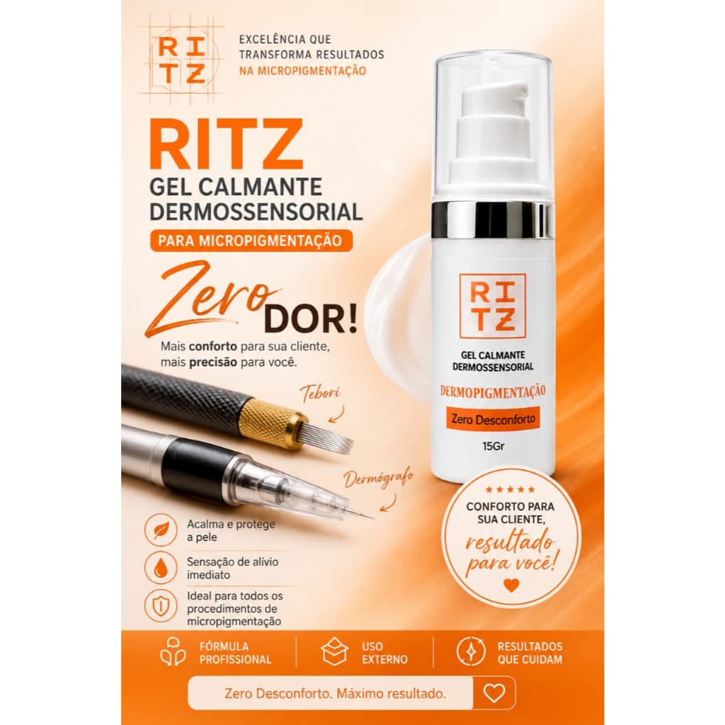 Creme pre micropigmentação Ritz - Zero Desconforto.
