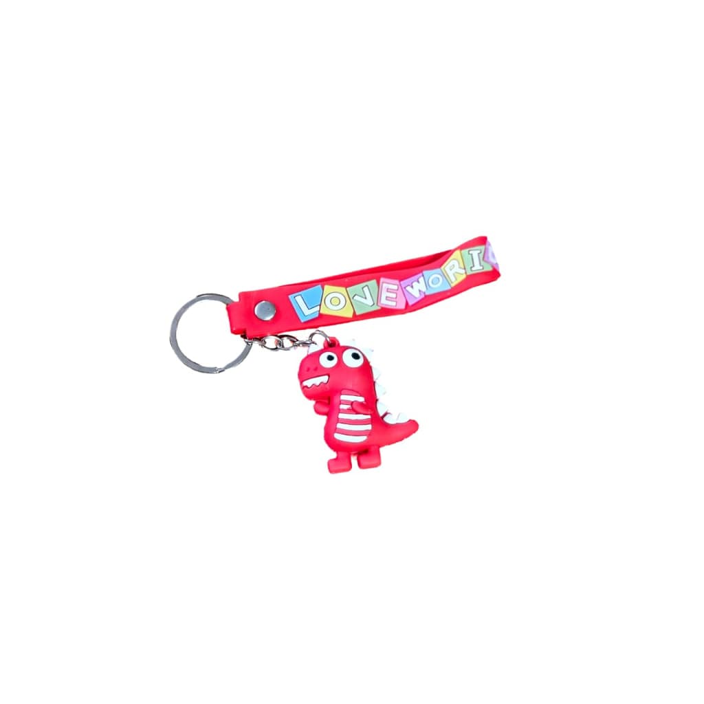 Chaveiro Dinossauro Vermelho Emborrachado Premium