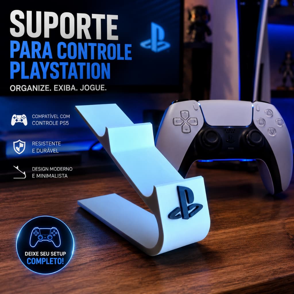 Suporte Duplo para Controle de Playstation 5 / PS4 / PS3 /PS2