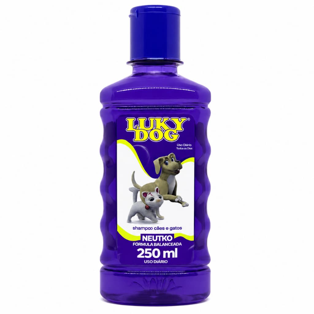 Shampoo Neutro Pet Lucky Dog 250ml Para Cães E Gatos Uso Diário
