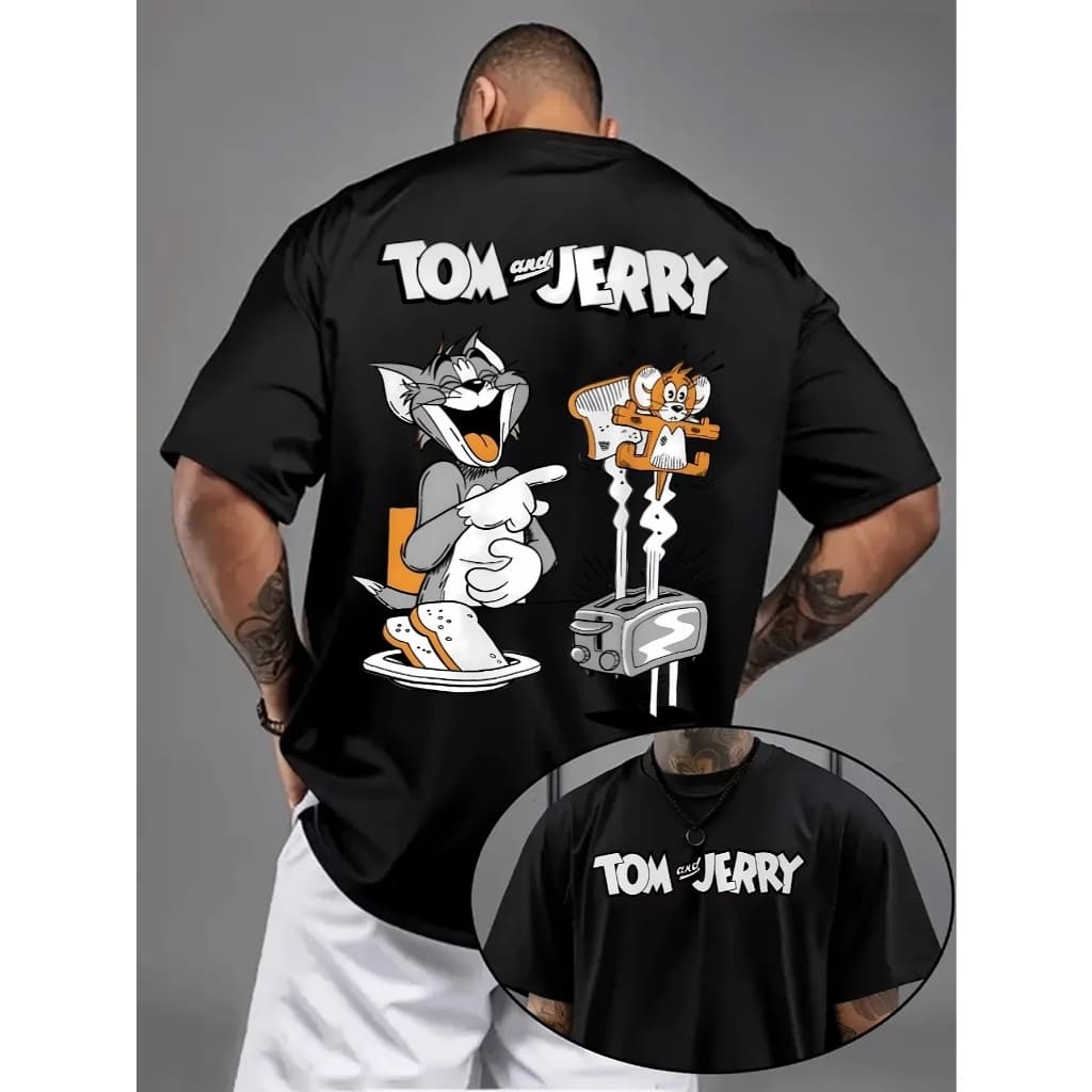 Camiseta Masculina estampa tom & jerry gola redonda camisa algodão Envio rapido premium