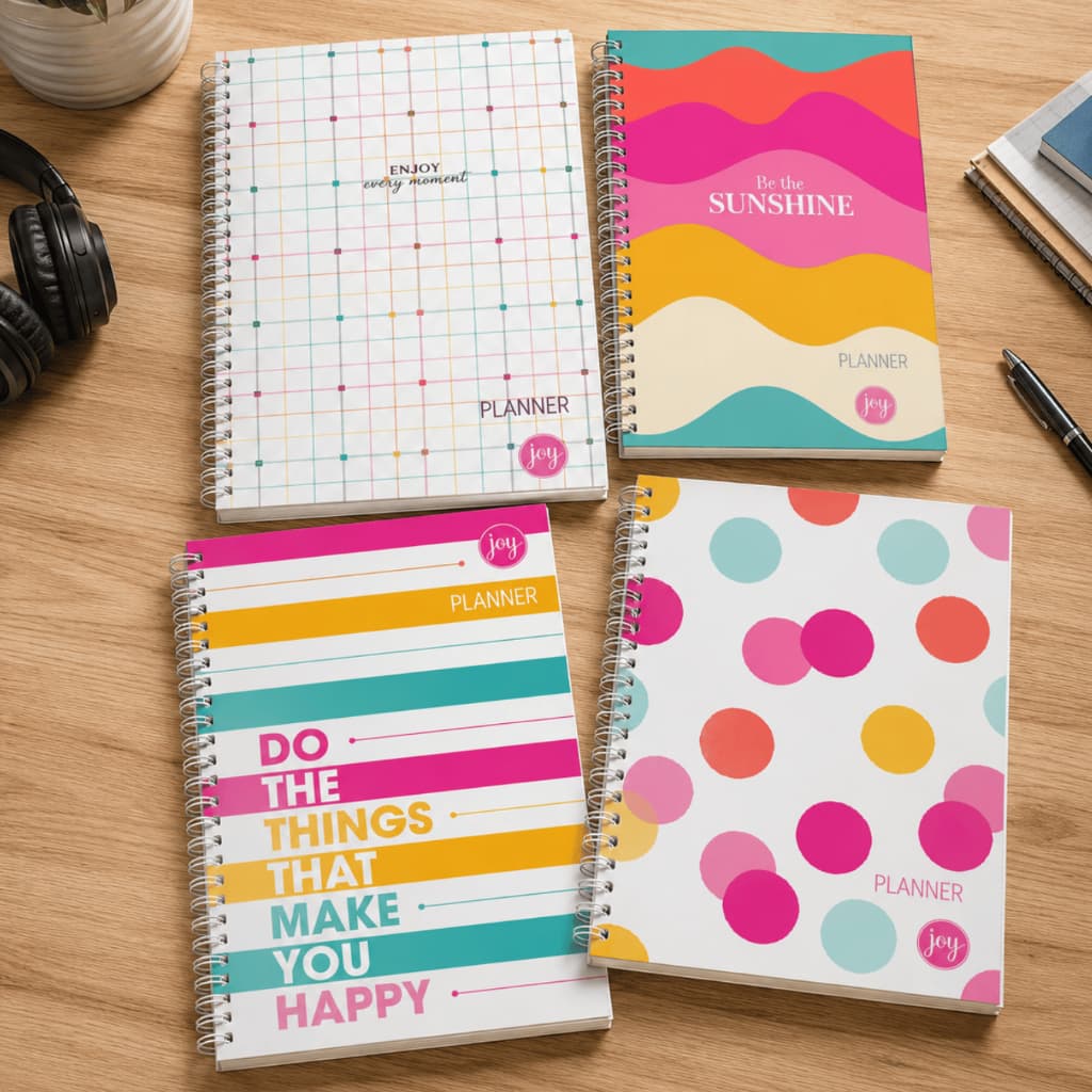 Kit Caderno Escolar Espiral Universitario 10 Matérias Feminino 160 Folhas Capa Dura