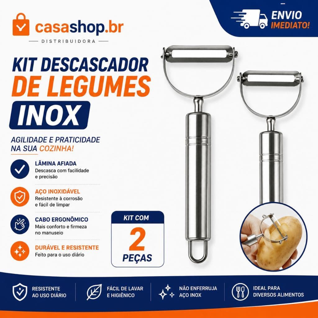 Descascador De Legumes Multifuncional Em Aço Inox Utensílio De Cozinha