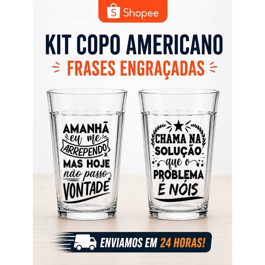 Copo Americano 190ml Personalizado Brasilidades Frases de Boteco Engraçadas Presente para Aniversario/Casamento/Festas