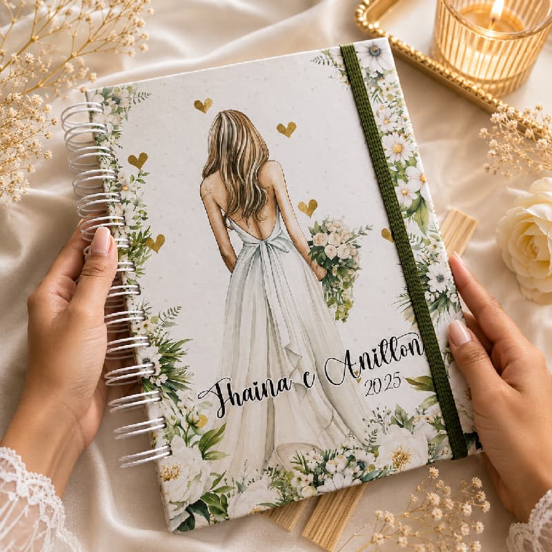 Verde oliva - Planner da Noiva - Agenda para Organizar seu casamento escolha sua capa - 216 páginas