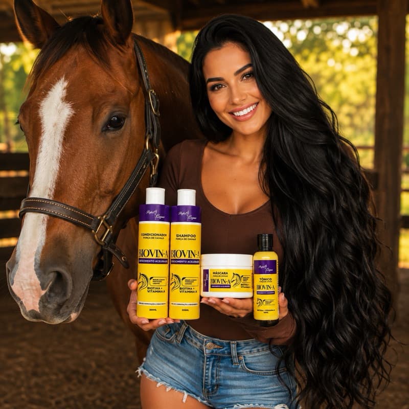 SUPER KIT Biovin-A Kit Força de Cavalo Perfect Corpus 300ml Shampoo Condicionador Máscara e Tônico