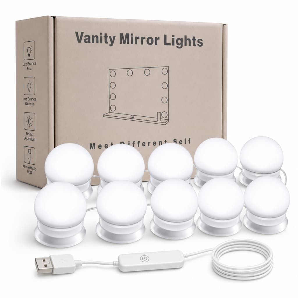 Kit Luz Camarim 3 Cores 10 Lâmpadas Led Auto-colantes