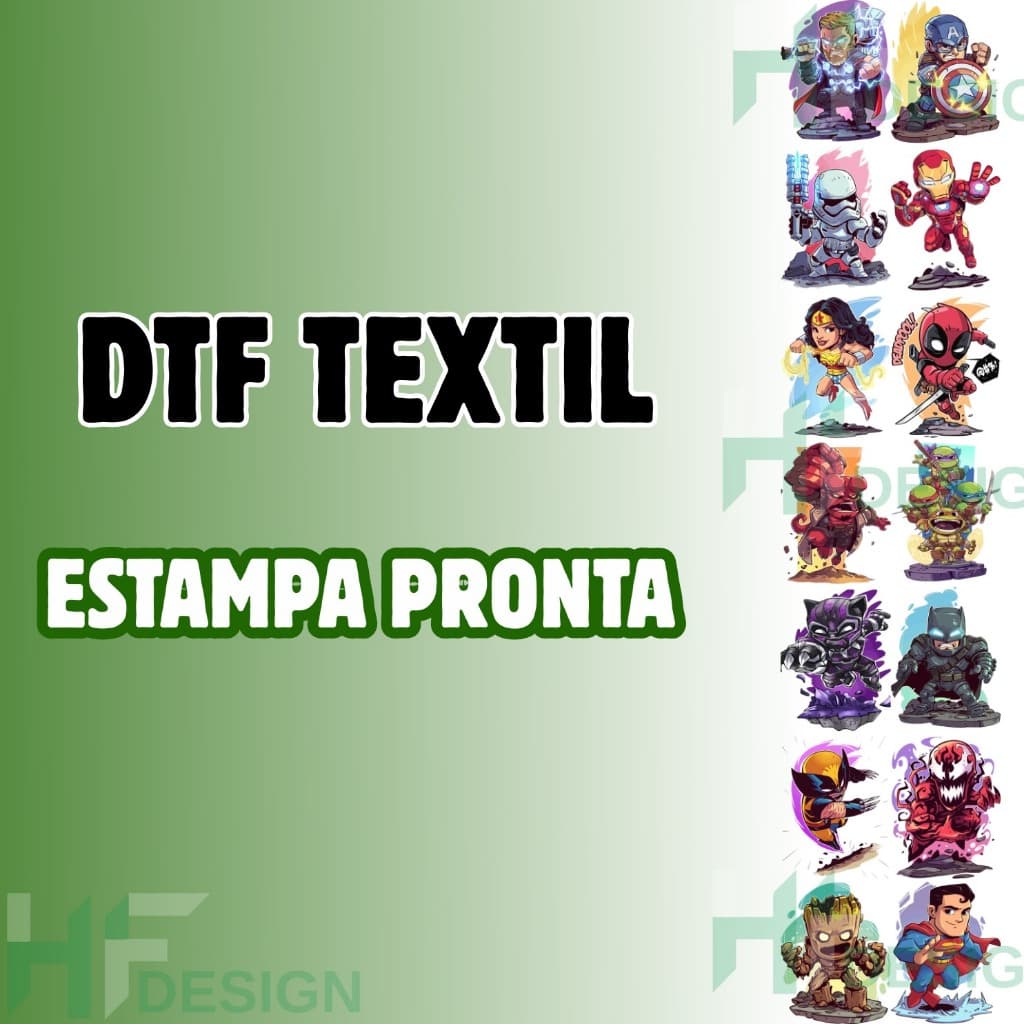 DTF Textil Apliques Termocolantes Estampas Impressao Pronta Para Camisetas e Tecidos Personalizados Ref:609 Envio Rapido
