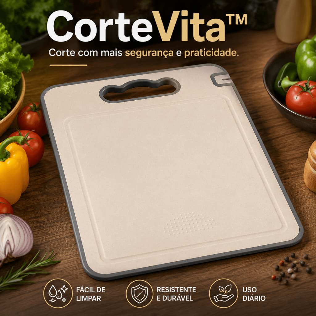 Tábua de Corte 36cm Antiderrapante Resistente Fácil de Limpar CorteVita