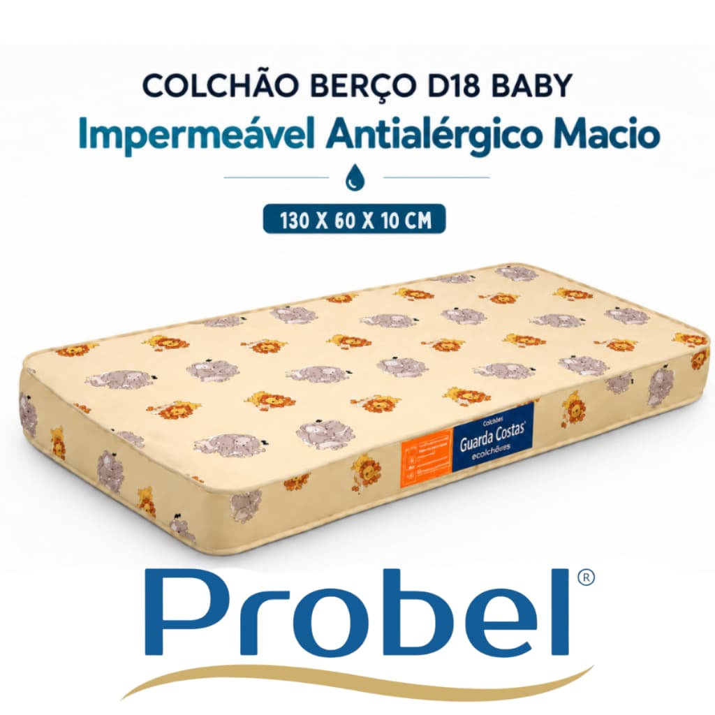Colchão Berço D18 Baby Impermeável Antialérgico Macio Premium Cama
