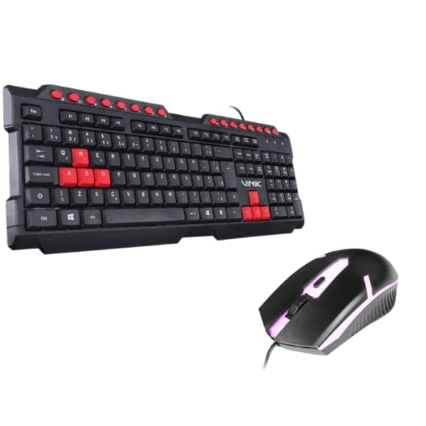 Teclado Dragon V2 Qwerty Membrana Preto/vermelho e Mouse Gamer Amani Preto 1500dpi Rgb