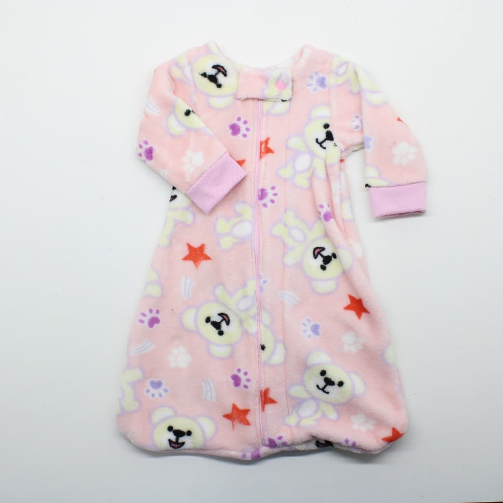 Saco de Dormir Bebê Prematuro em Fleece Rosa Ursinhos