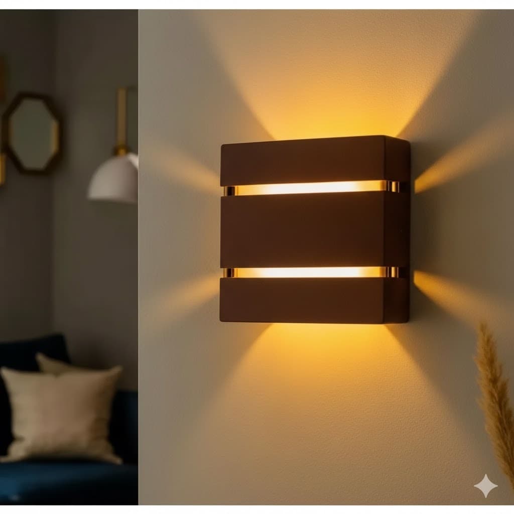 Arandela Luminária De Parede Slim 2 Focos 2 Frisos Uso Interno e Externo Acompanham Lâmpada Led 5w