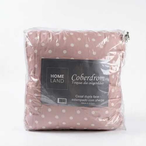 Coberdrom Dupla face Micropercal  Sherpa Pelúcia Casal Home Land Edredom casal 215cm x 195cm