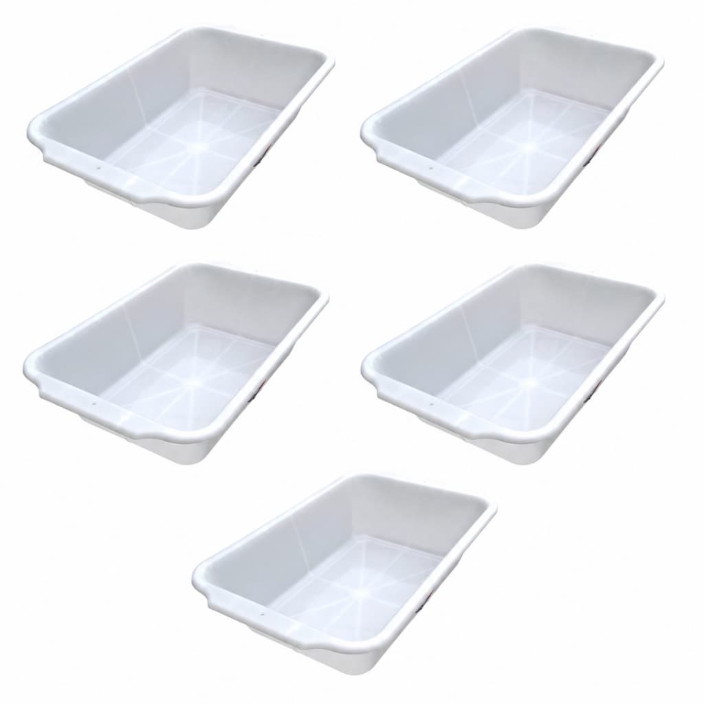Kit 5 Caixas Multiuso 20 Litros Branca Para Massa Cimento Temperar Carne Alimentos Alta Resistência