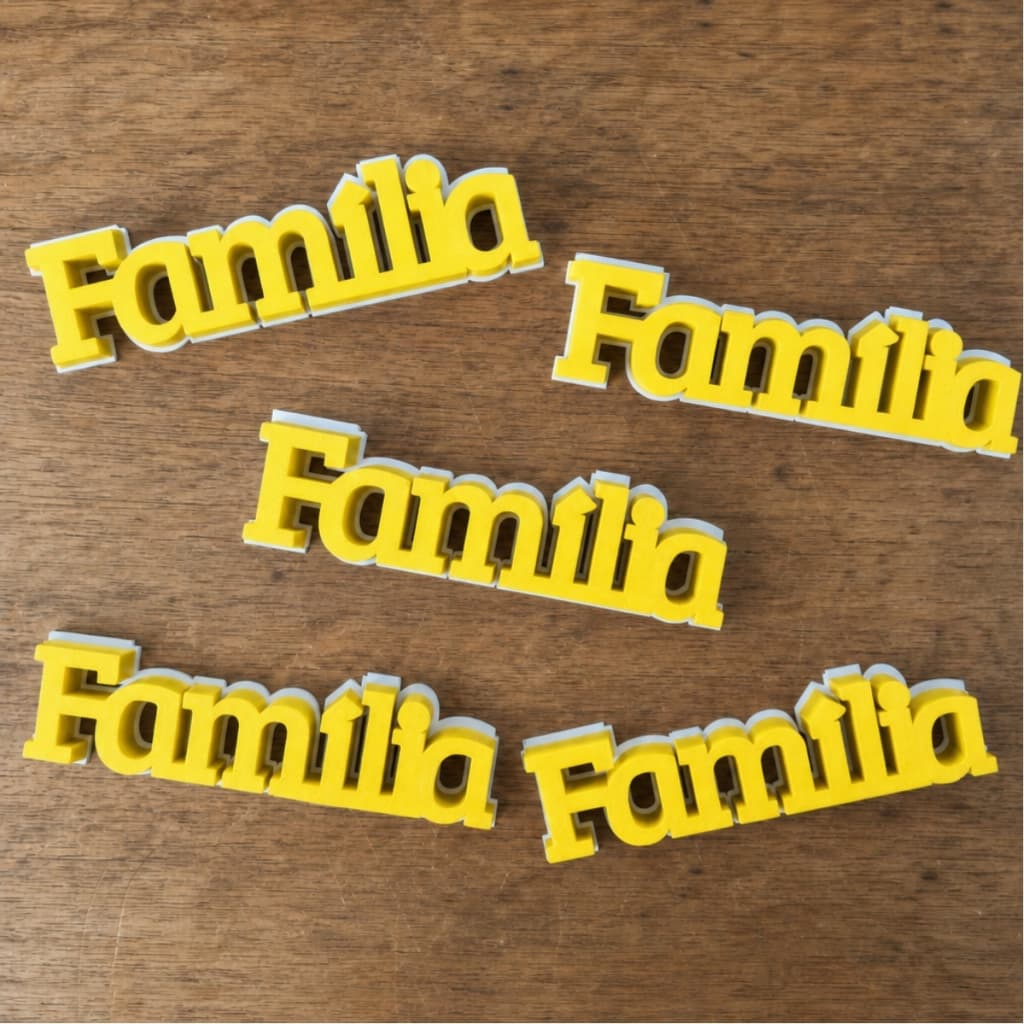 Kit 5 Palavras Família Placa Decorativa Escultura Enfeites Objeto Decorativo Presente Criativo